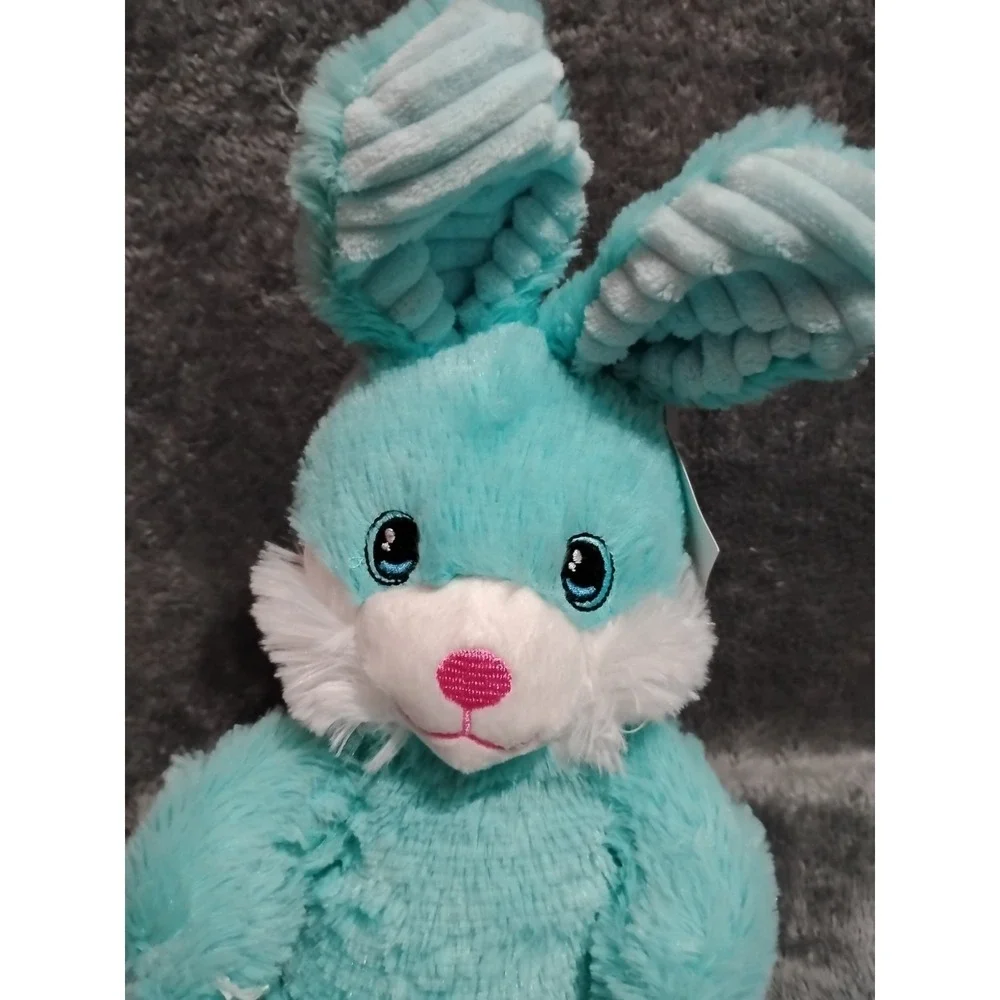 Teal Blue Bunny W Pink Lips‎ Goffa Plushed Stuffed Animal 14